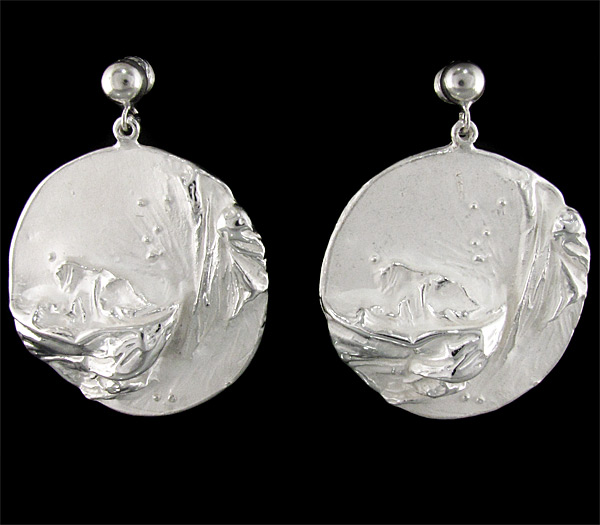 Серьги из текстурного серебра