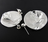 Серьги из текстурного серебра Серебро 925