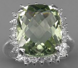 Кольцо с чистейшим зеленым аметистом Серебро 925