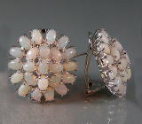 Серьги с белыми solid опалами Серебро 925