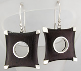 Серьги с черным деревом Sono Серебро 925