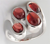 Кольцо с кабошонами красных турмалинов Серебро 925