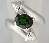 Кольцо с насыщенным зеленым турмалином Серебро 925