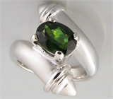 Кольцо с насыщенным зеленым турмалином Серебро 925