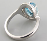 Кольцо с кабошоном светло-голубого топаза Серебро 925