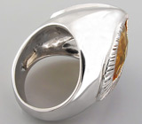 Высокое кольцо с золотистым цитрином Серебро 925