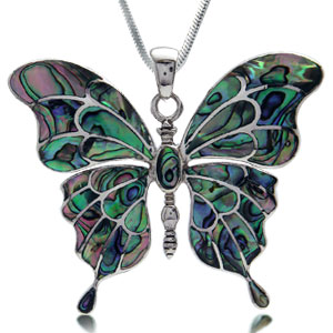 Крупный кулон «Butterfly» с радужным абалоном