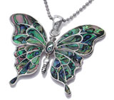 Крупный кулон «Butterfly» с радужным абалоном Серебро 925
