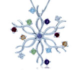 Кулон с самоцветами Серебро 925