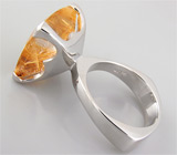 Кольцо с золотистым рутиловым кварцем Серебро 925