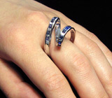 Кольцо-серпантин с синими сапфирами Серебро 925