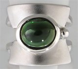 Кольцо с кабошоном зеленого турмалина Серебро 925