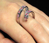 Кольцо-серпантин с розовыми сапфирами Серебро 925