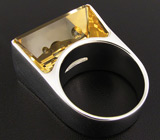 Кольцо с крупным цитрином авторской огранки Серебро 925
