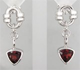 Серьги с мозамбикскими гранатами Серебро 925