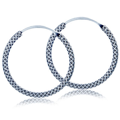 Серьги из текстурного серебра