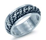 Стильное кольцо из текстурного серебра Серебро 925