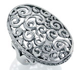 Крупное филигранное кольцо Серебро 925