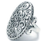 Крупное филигранное кольцо Серебро 925