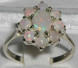 Элегантное кольцо с драгоценными белыми опалами Серебро 925