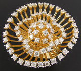 Фантастическое кольцо в стиле ар-деко с бриллиантами 2,32 карат Золото