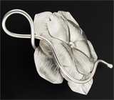 Крупный кулон-цветок из текстурного серебра Серебро 925
