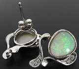 Серьги с solid опалами Серебро 925