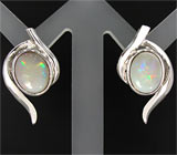 Серьги с solid опалами Серебро 925