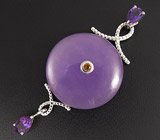 Золотой кулон с лавандовым халцедоном Золото