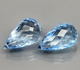 Пара бриолетов топазов 13,98 карат 