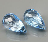 Пара бриолетов топазов 13,98 карат 