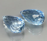 Пара бриолетов топазов 13,98 карат 