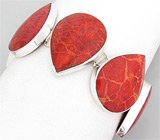 Браслет с кораллами Серебро 925