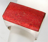 Стильное кольцо с кораллом Серебро 925