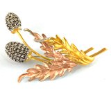 Элегантная брошь с дымчатыми топазами Серебро 925