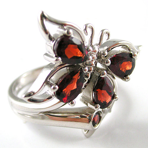 Коллекция "Magic Flame".Комплект с гранатами и кварцем