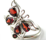 Коллекция "Magic Flame".Комплект с гранатами и кварцем Серебро 925