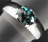 Кольцо с замечательным сине-зеленым сапфиром Серебро 925