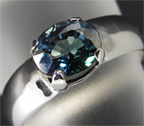 Кольцо с замечательным сине-зеленым сапфиром Серебро 925