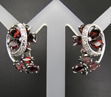 Серьги из коллекции "Mia" с мозамбикскими гранатами Серебро 925