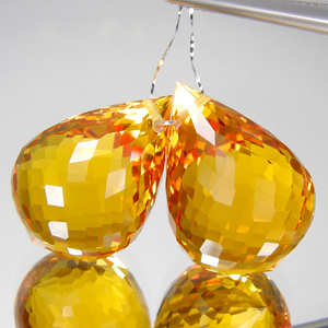 Пара золотистых цитринов 48,6 карат