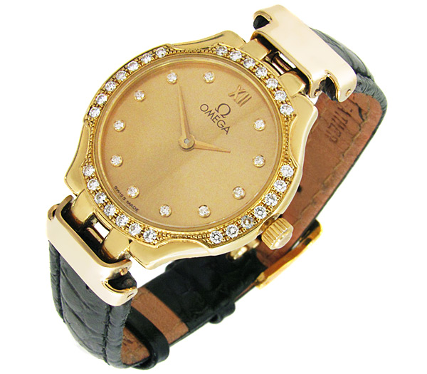 Золотые часы OMEGA De Ville с бриллиантами