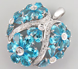 Кулон-сердце из коллекции "Sunshine" с  голубыми топазами Серебро 925