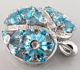 Кулон-сердце из коллекции "Sunshine" с  голубыми топазами Серебро 925