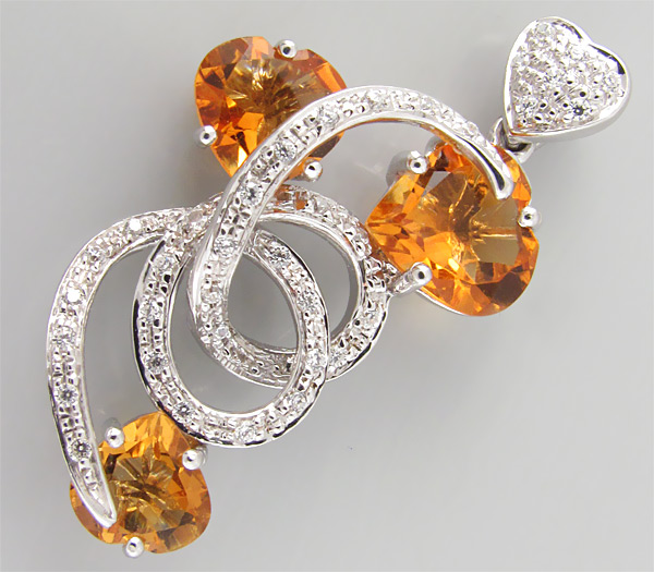 Кулон из коллекции "Sunshine" с золотистыми цитринами