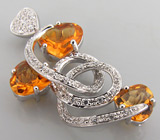 Кулон из коллекции "Sunshine" с золотистыми цитринами Серебро 925