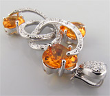 Кулон из коллекции "Sunshine" с золотистыми цитринами Серебро 925