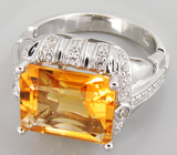 Кольцо из коллекции "Sunshine" с золотистым цитрином Серебро 925