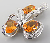 Кулон из коллекции "Sunshine" с золотистыми цитринами Серебро 925