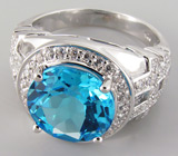 Кольцо из коллекции «Sunshine» с голубым топазом Серебро 925